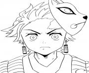 Tanjiro Kamado with mask demon slayer