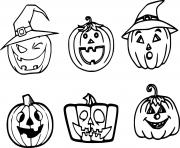 Six Different Shape Jack O Lanterns