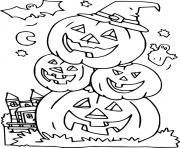 Four Jack O Lanterns in a Pile