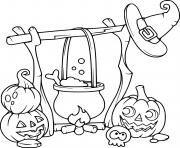 Jack O Lanterns and a Boiling Cauldron