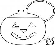 Jack O Lantern Teapot and a Mouse