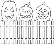 Three Jack O Lantern on the Fence