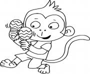 Monkey Holds Two Maracas